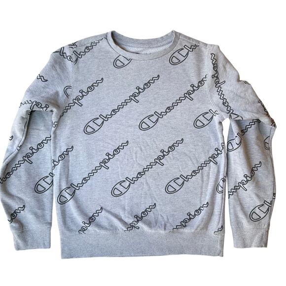 Champion Kid’s Long Sleeve Crewneck Sweatshirt size XL, Gray - Picture 1 of 7